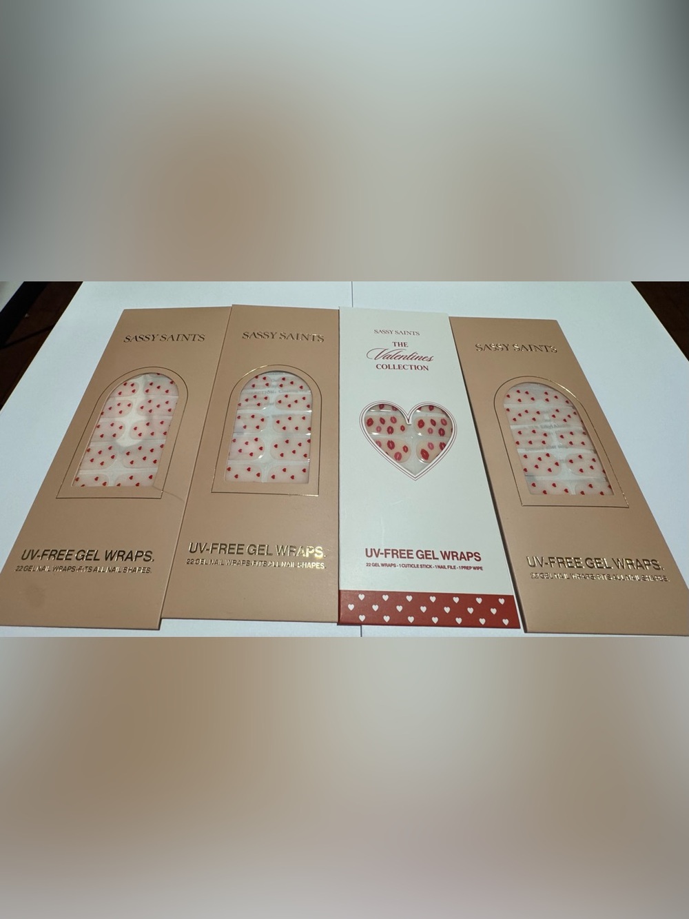Valentine Collection Red Heart & Lip Gel Nail Wraps-Set of 4